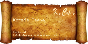 Korsós Csaba névjegykártya