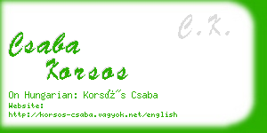 csaba korsos business card